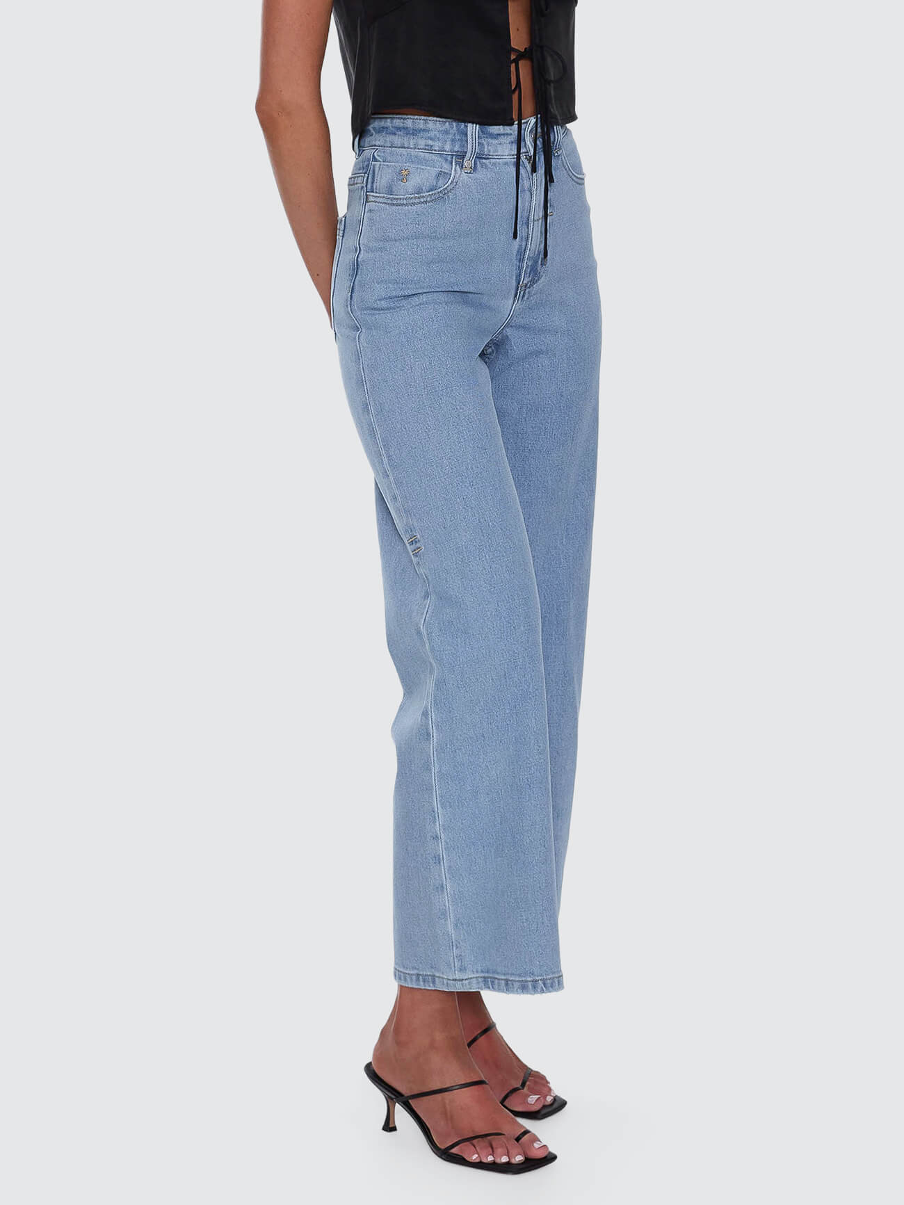 Holly High Rise Stretch Wide Jean - Ageless Blue 4