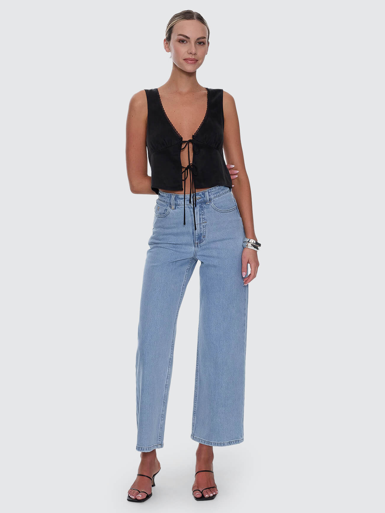 Holly High Rise Stretch Wide Jean - Ageless Blue 4