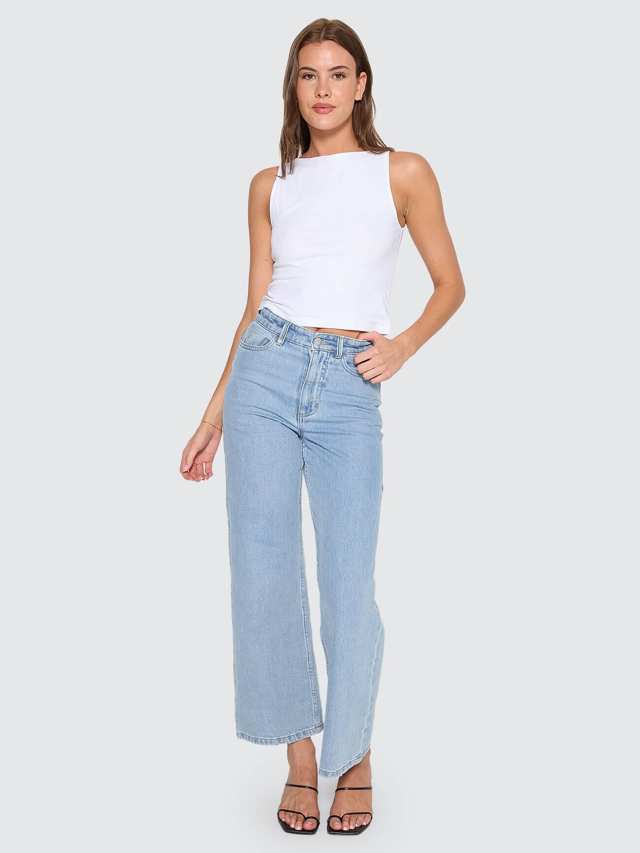Holly High Rise Stretch Wide Jean - Ageless Blue