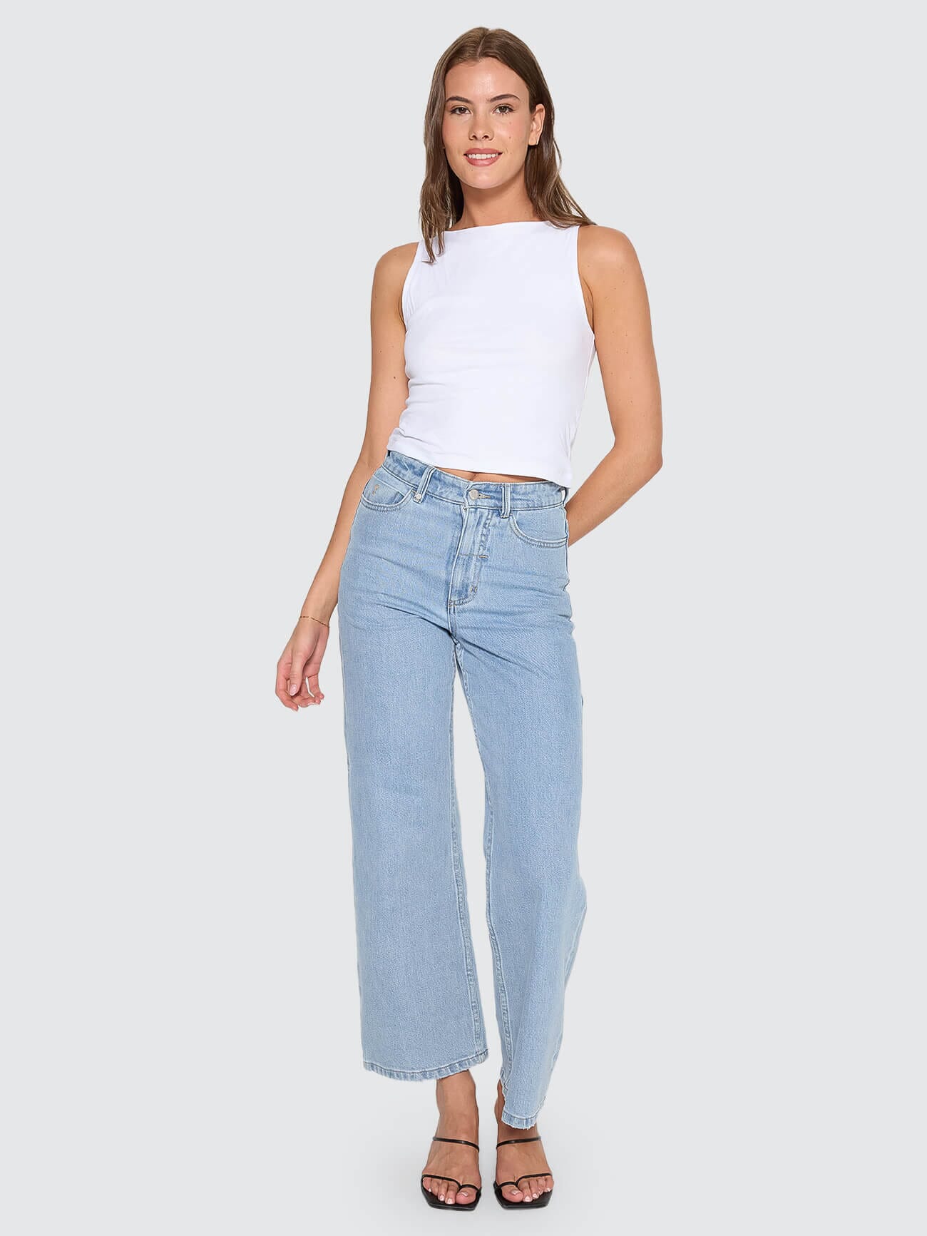 Holly High Rise Stretch Wide Jean - Ageless Blue