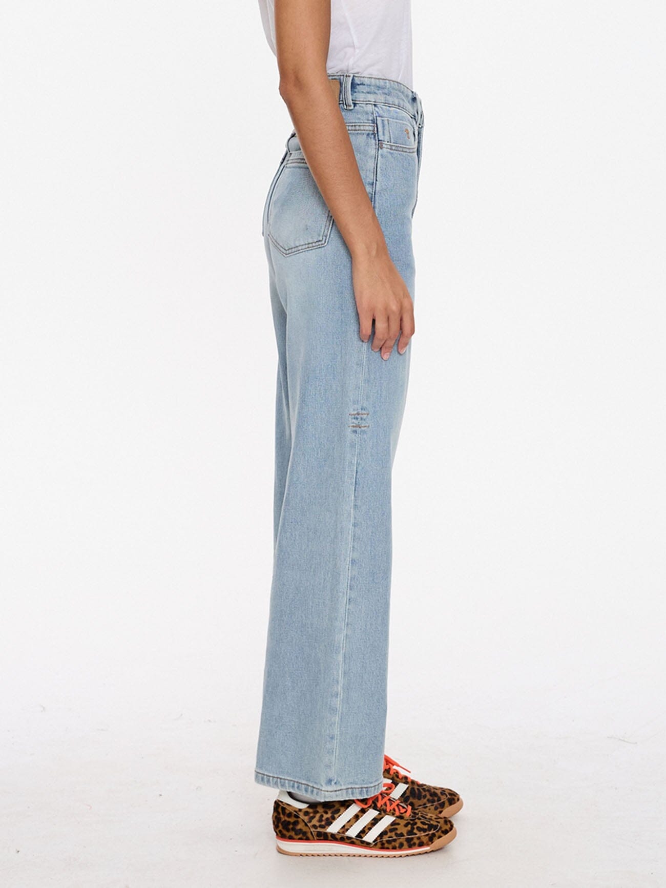 Holly High Rise Stretch Wide Jean - Aged Black 4