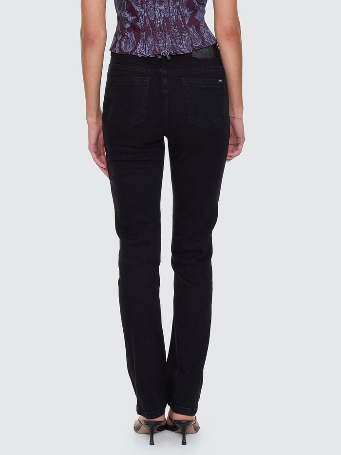 Nicole High Rise Stretch Straight Jean  - Black Rinse 4