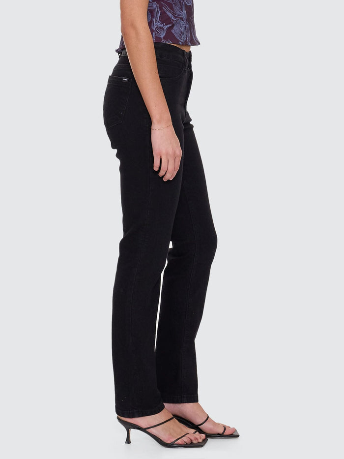 Nicole High Rise Stretch Straight Jean  - Black Rinse 4