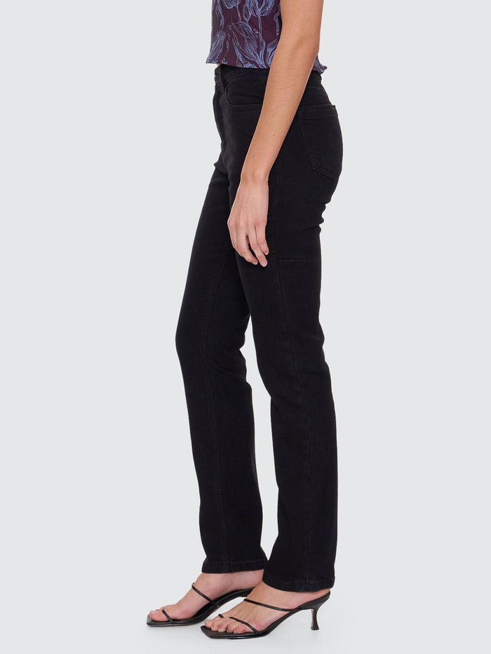 Nicole High Rise Stretch Straight Jean  - Black Rinse 4