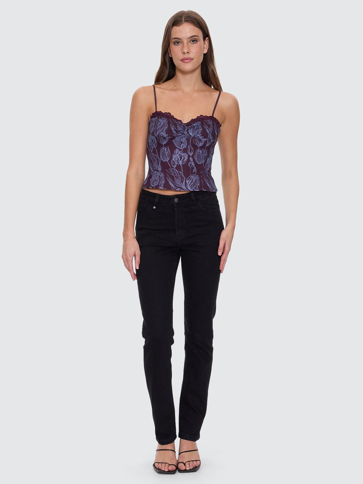 Nicole High Rise Stretch Straight Jean  - Black Rinse 4