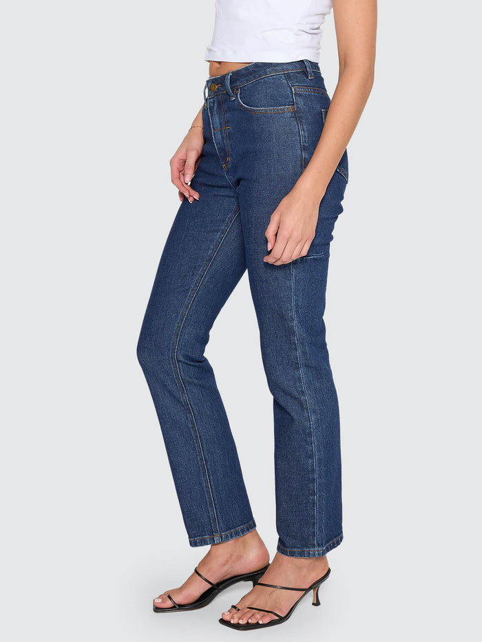 Nicole High Rise Stretch Straight Jean - Rinsed Ink