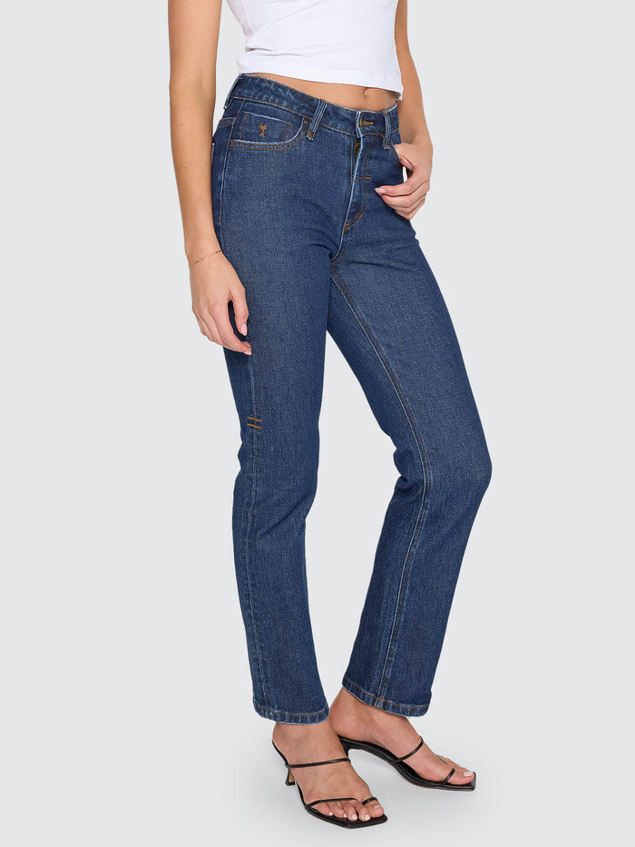 Nicole High Rise Stretch Straight Jean - Rinsed Ink