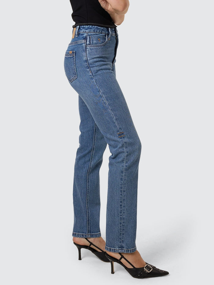 Nicole High Rise Stretch Straight Jean - Stoned Blues