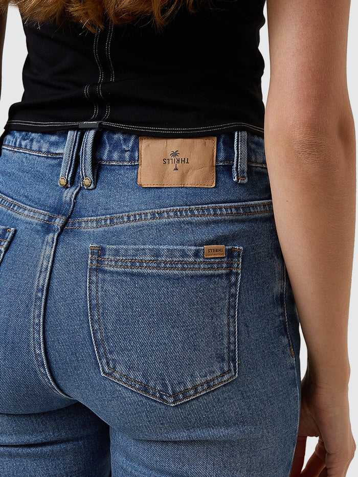 Nicole High Rise Stretch Straight Jean - Stoned Blues