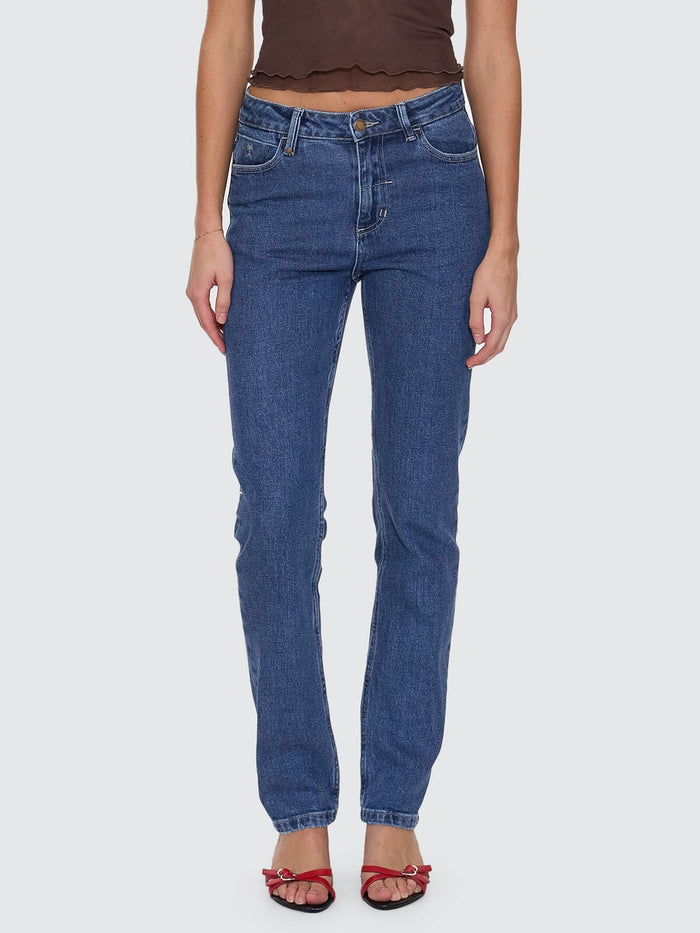 Nicole High Rise Stretch Straight Jean - Vintage Rinse Blue