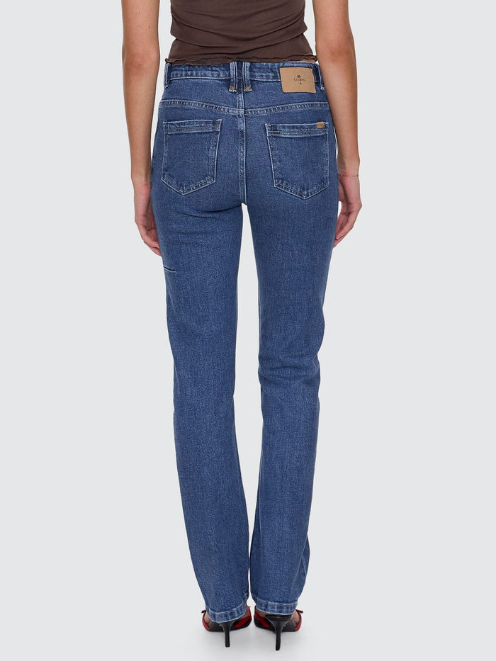 Nicole High Rise Stretch Straight Jean - Vintage Rinse Blue