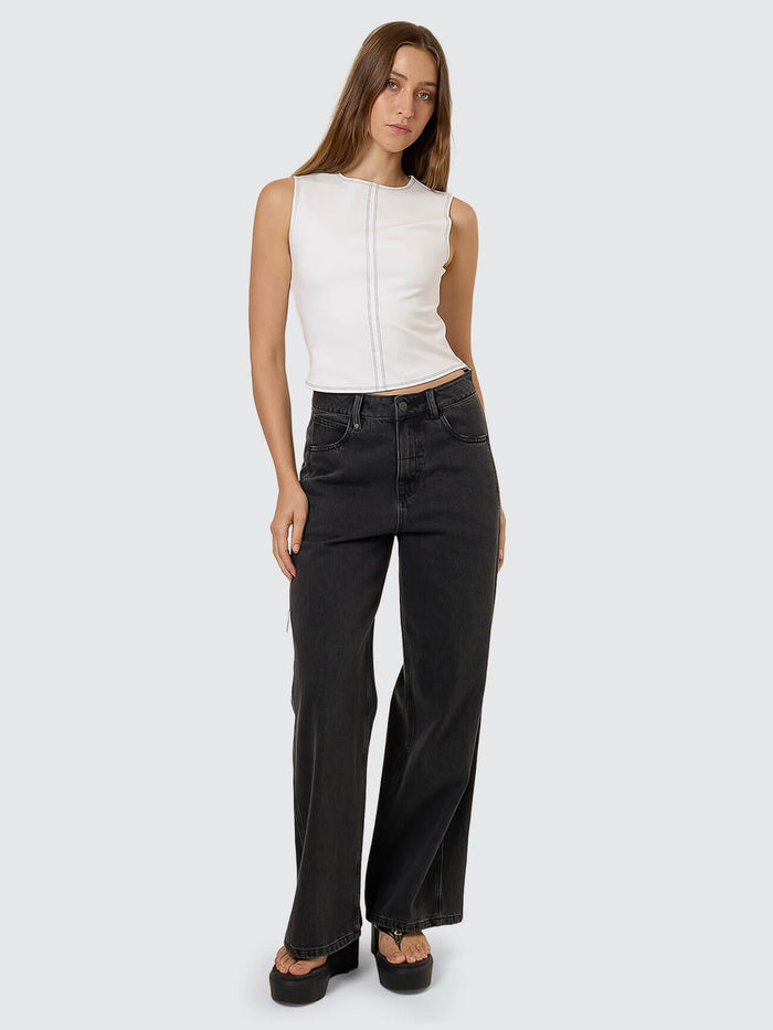 Ashton High Rise Wide Jean Tall fit - Ash Black