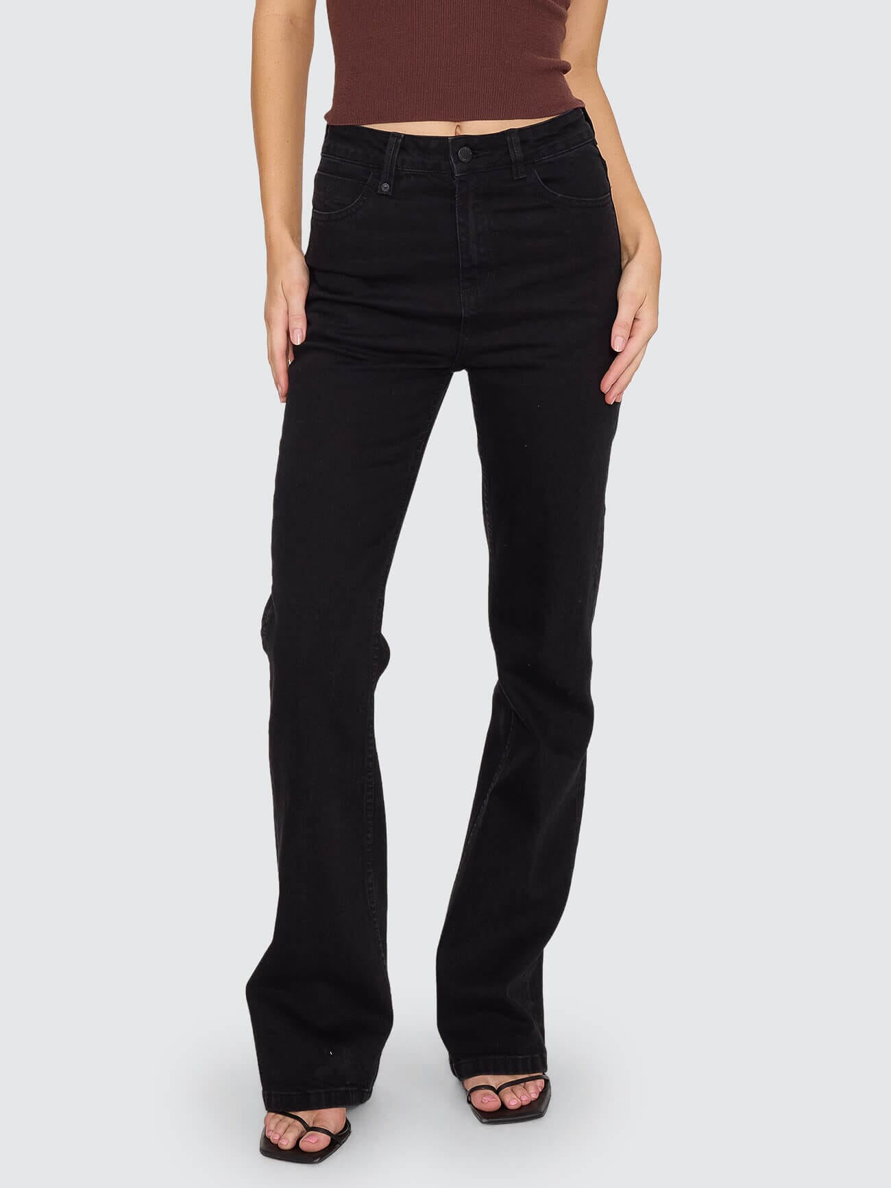 Alicia High Rise Stretch Bootcut Jean - Vinyl Black 4