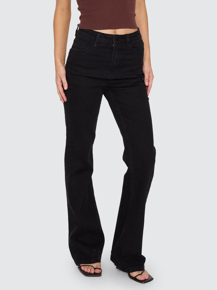 Alicia High Rise Stretch Bootcut Jean - Vinyl Black 4