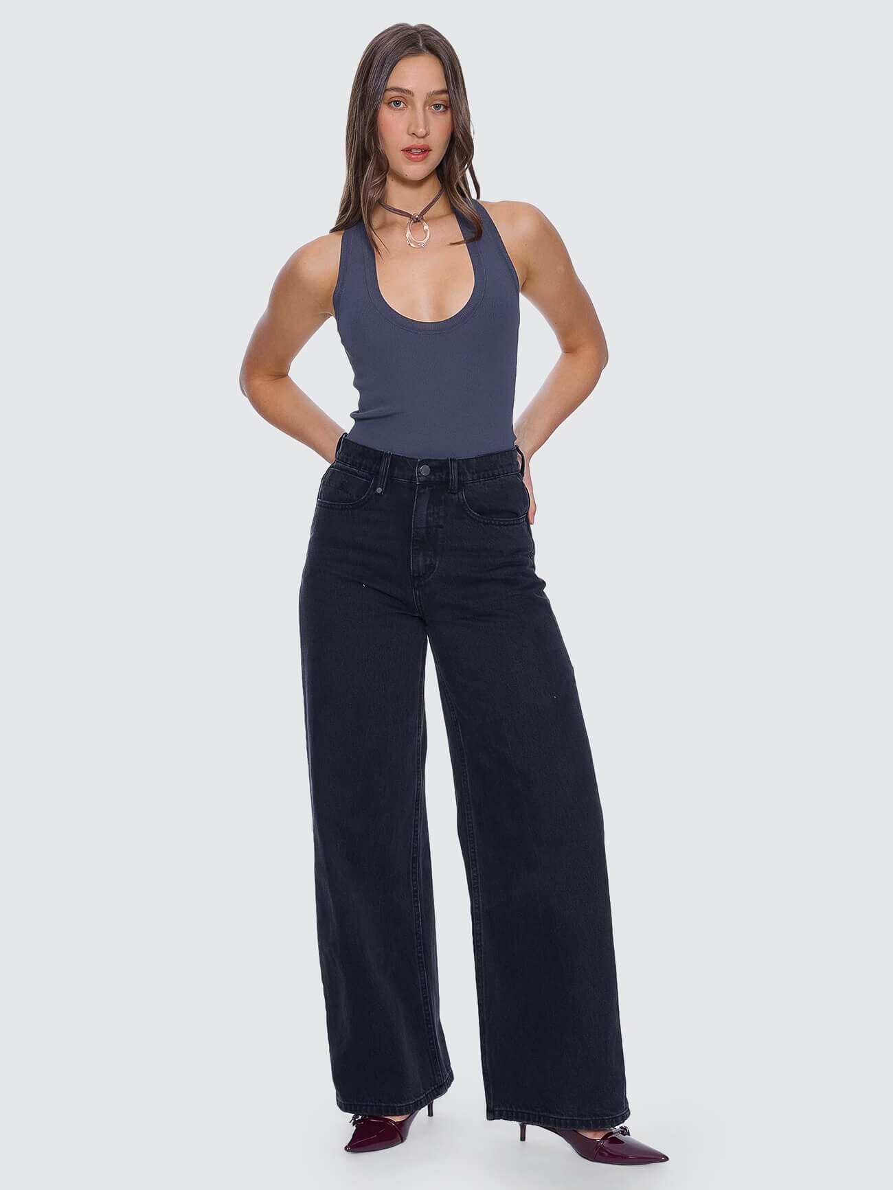 Hunter High Rise Wide Jean - Aged Black 4