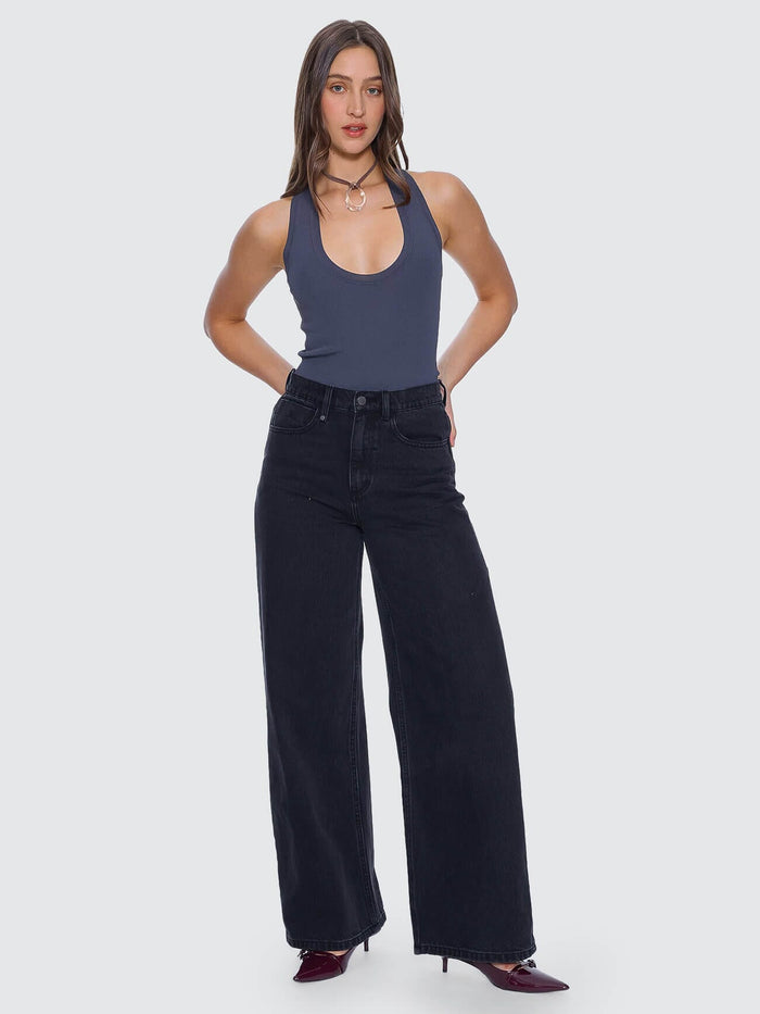 Hunter High Rise Wide Jean - Aged Black 4