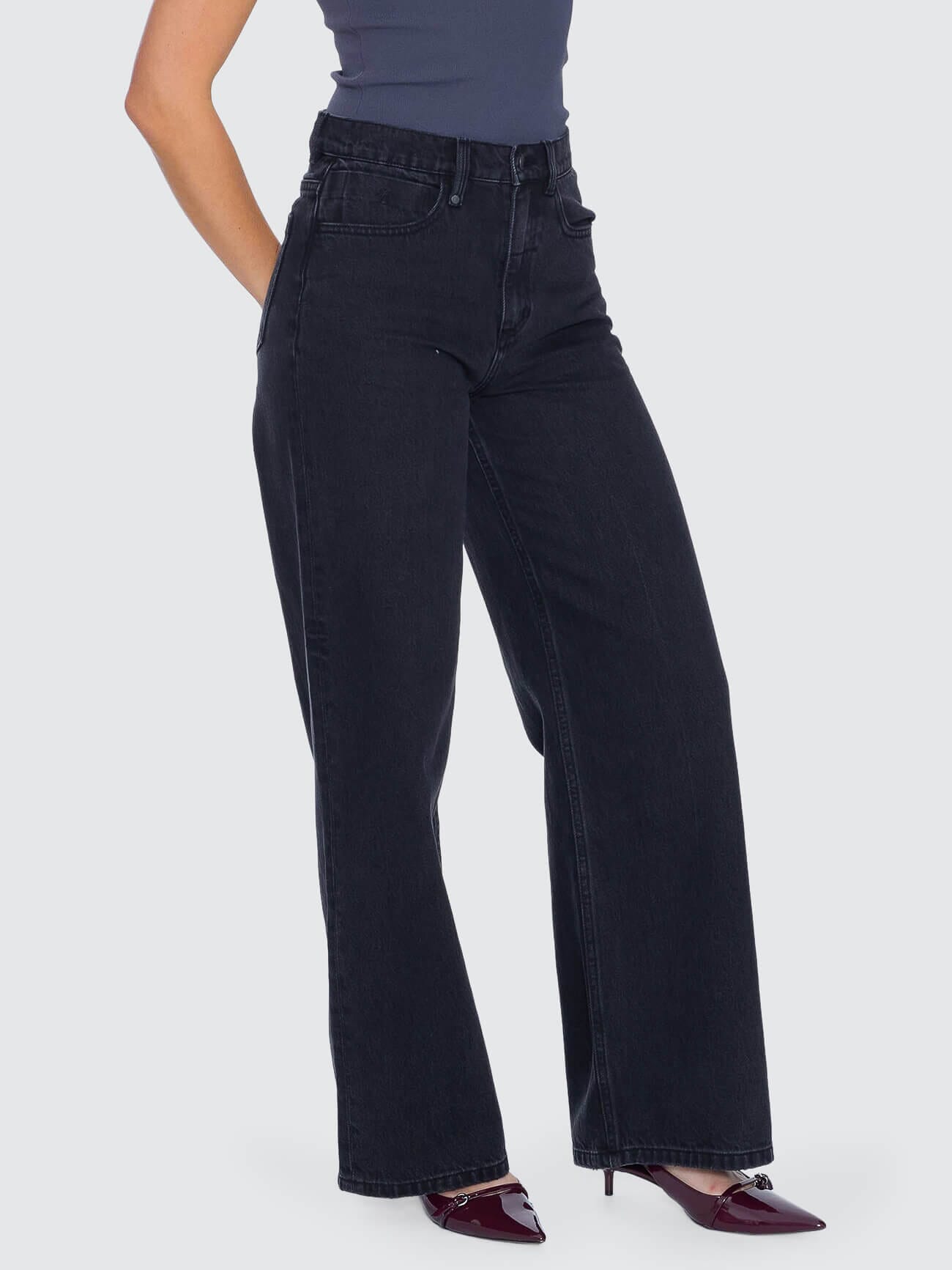 Hunter High Rise Wide Jean - Aged Black 4