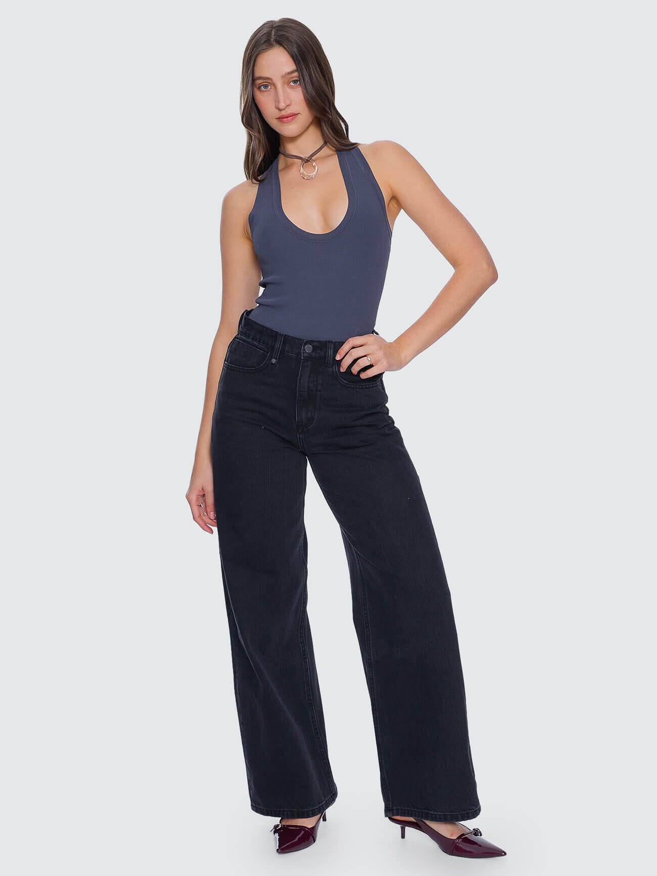 Hunter High Rise Wide Jean - Aged Black 4