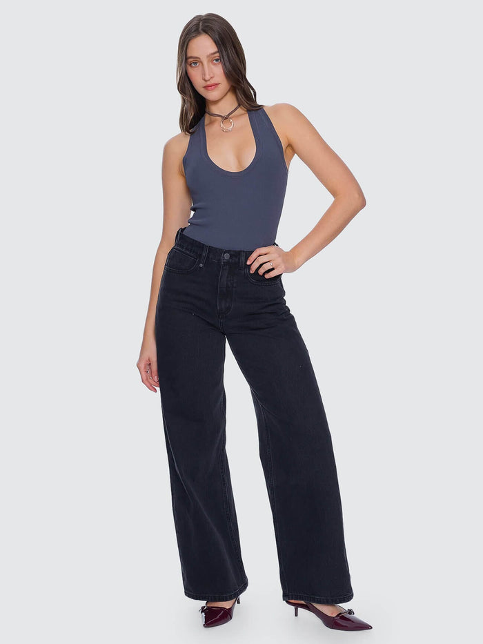 Hunter High Rise Wide Jean - Aged Black 4