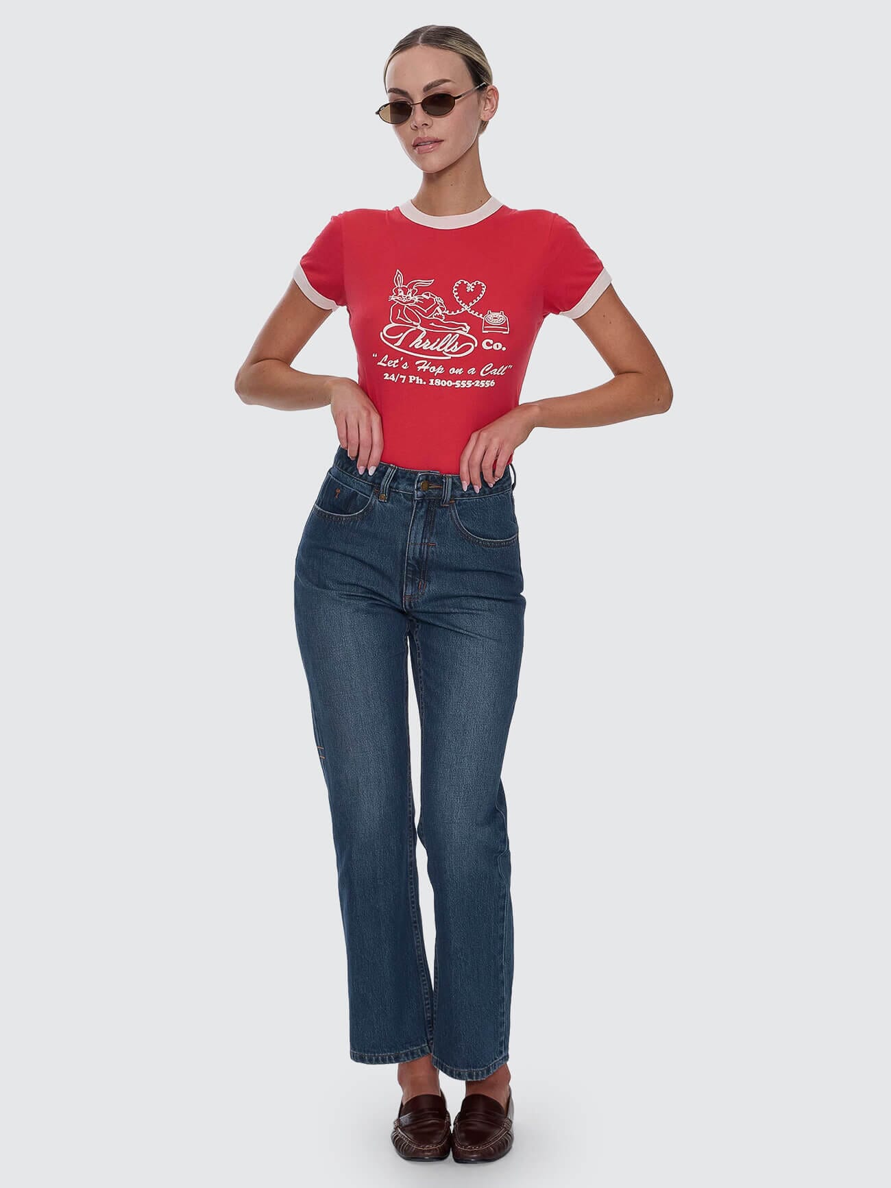 Stevie High Rise Straight Jean - Teal Blue 4