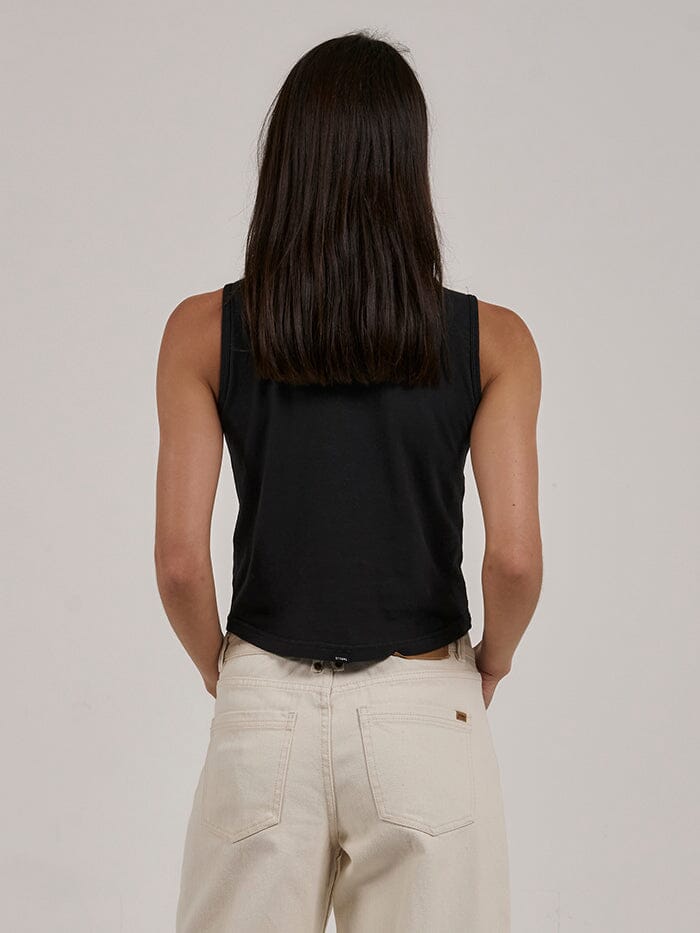 Hemp Boat Neck Tank - Black