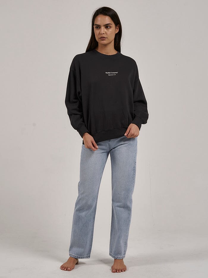 Above As Below Retro Slouch Crew - Washed Black