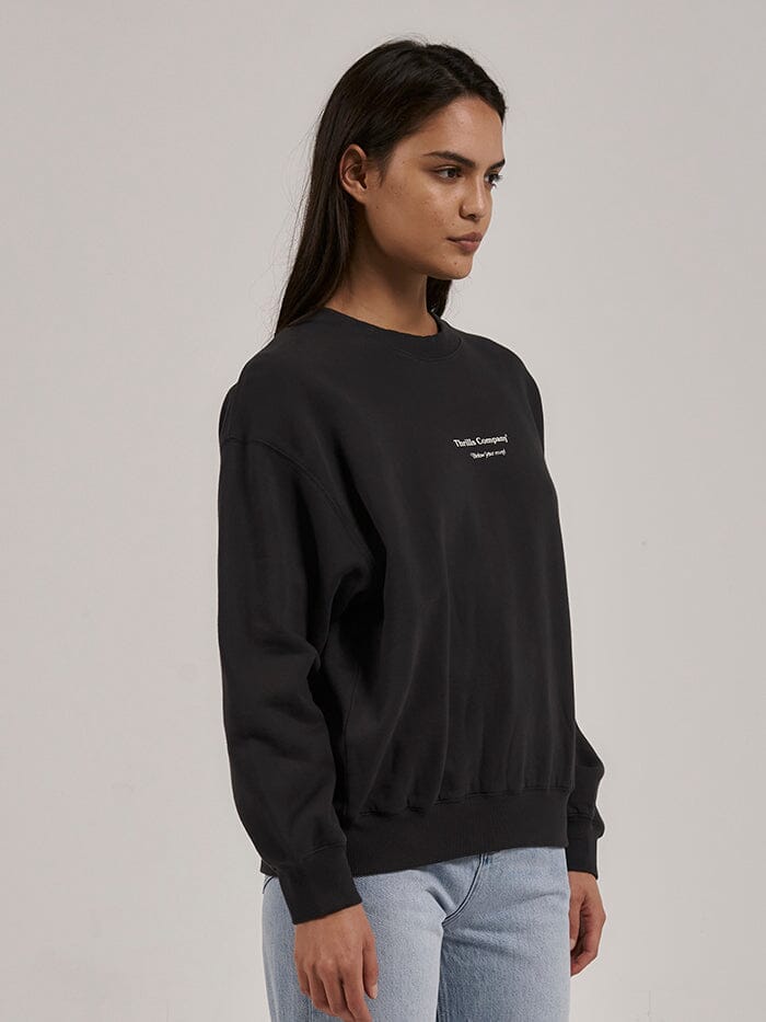 Above As Below Retro Slouch Crew - Washed Black