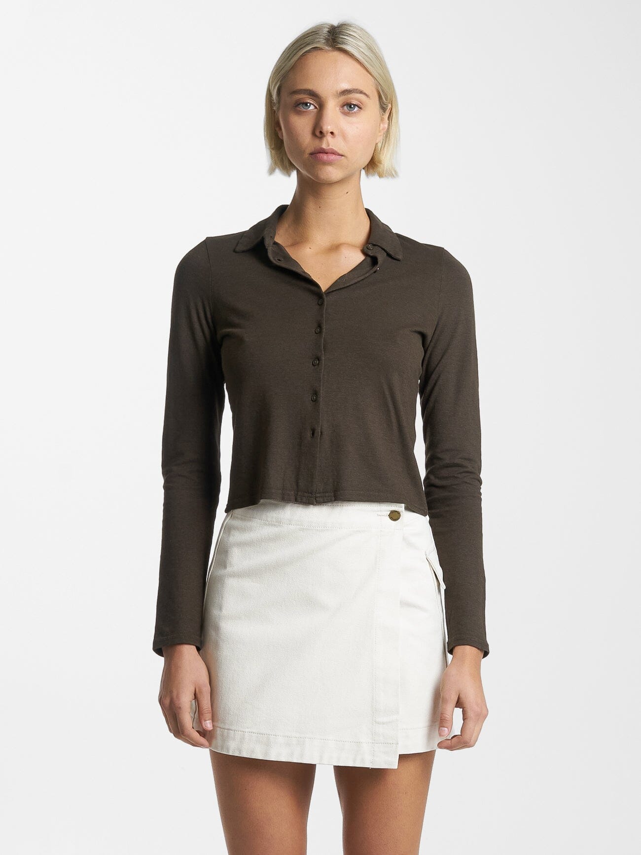 Peyton Belt Skirt, Natural