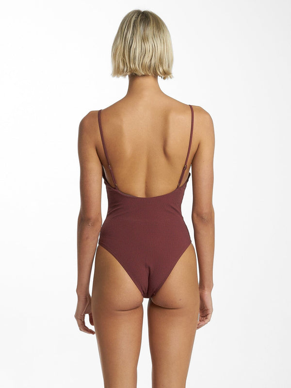 Paradise Code Classic V-Neck One Piece - Chimney Red