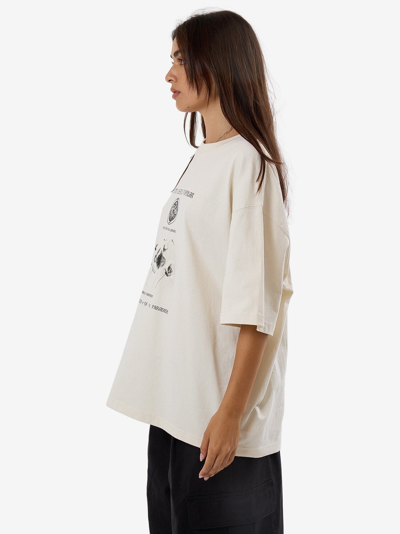 Deadly Posy Oversized Tee - Heritage White 4