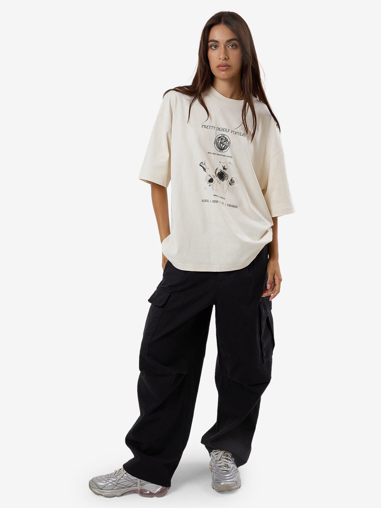 Deadly Posy Oversized Tee - Heritage White 4