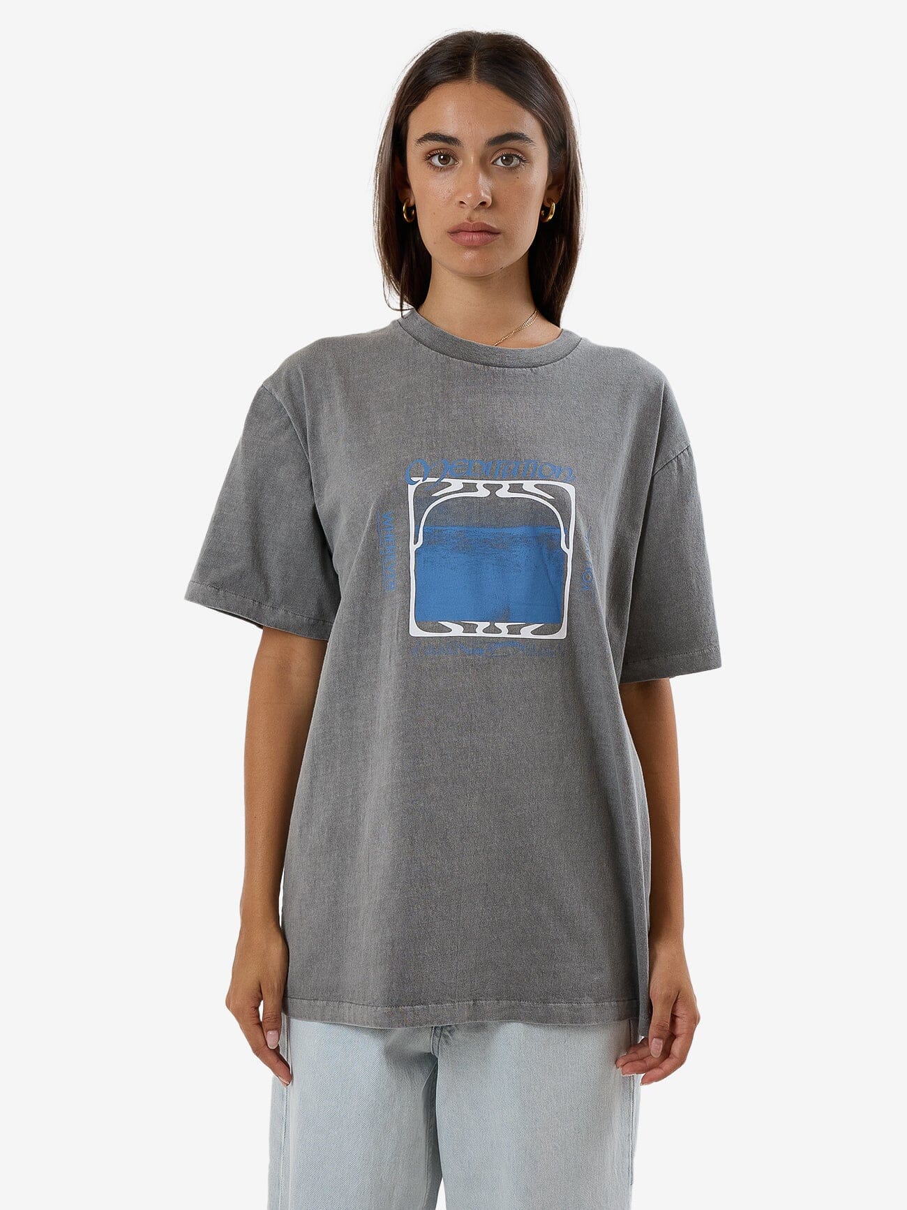 Meditation Merch Tee - Washed Grey