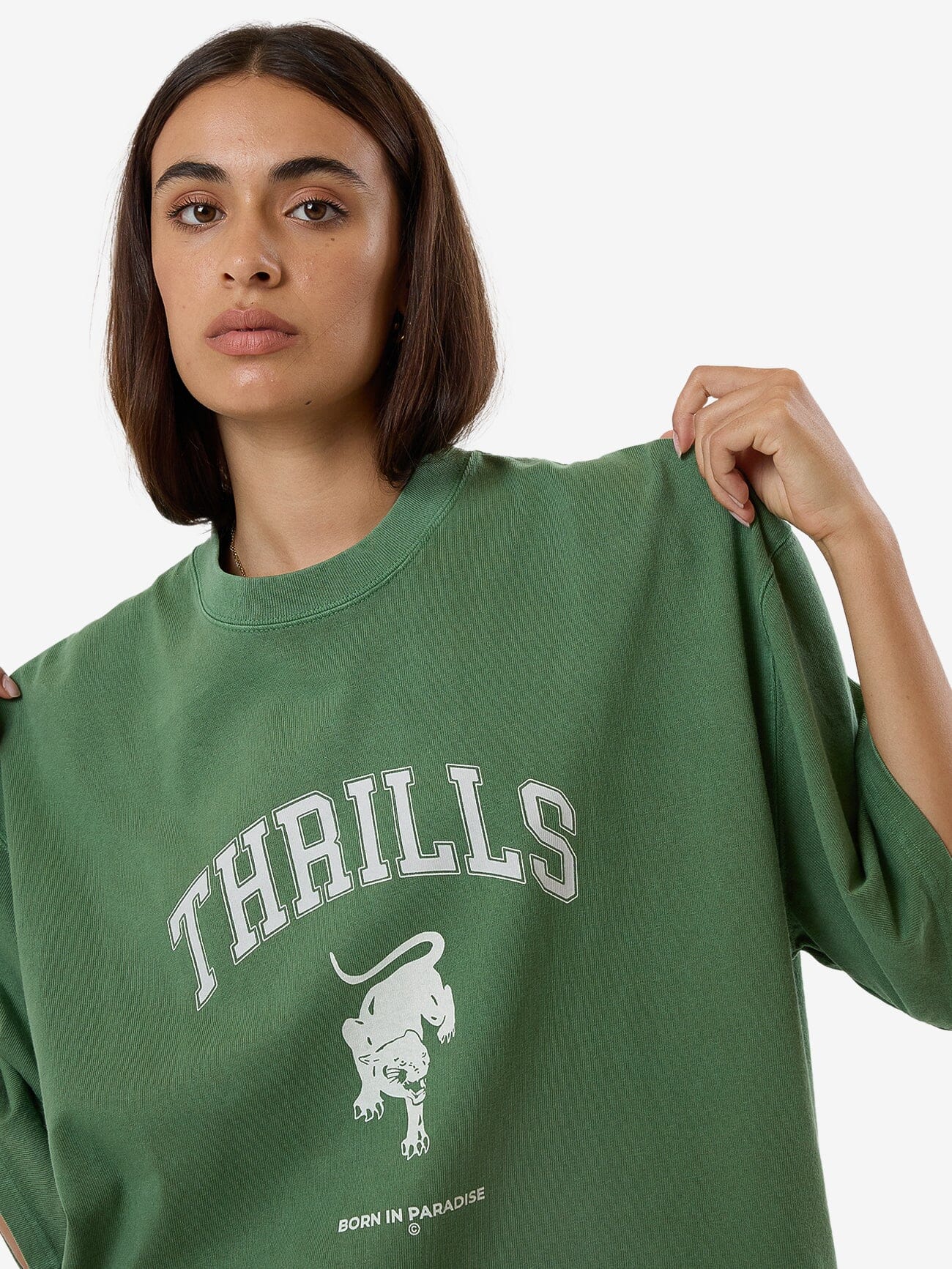 Hard Knocks Oversized Tee - Elm Green 4