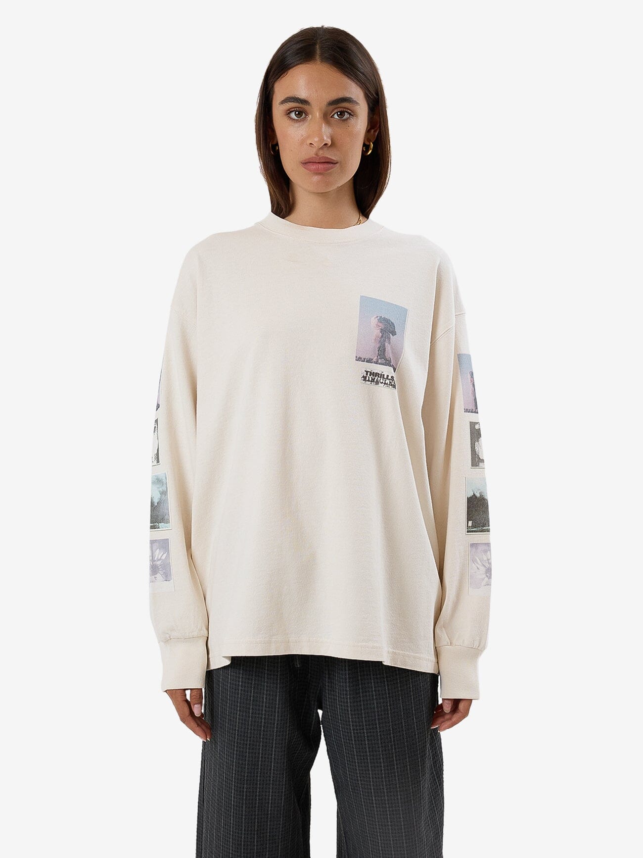 One Way Or Another Long Sleeve Oversized Tee - Heritage White 4