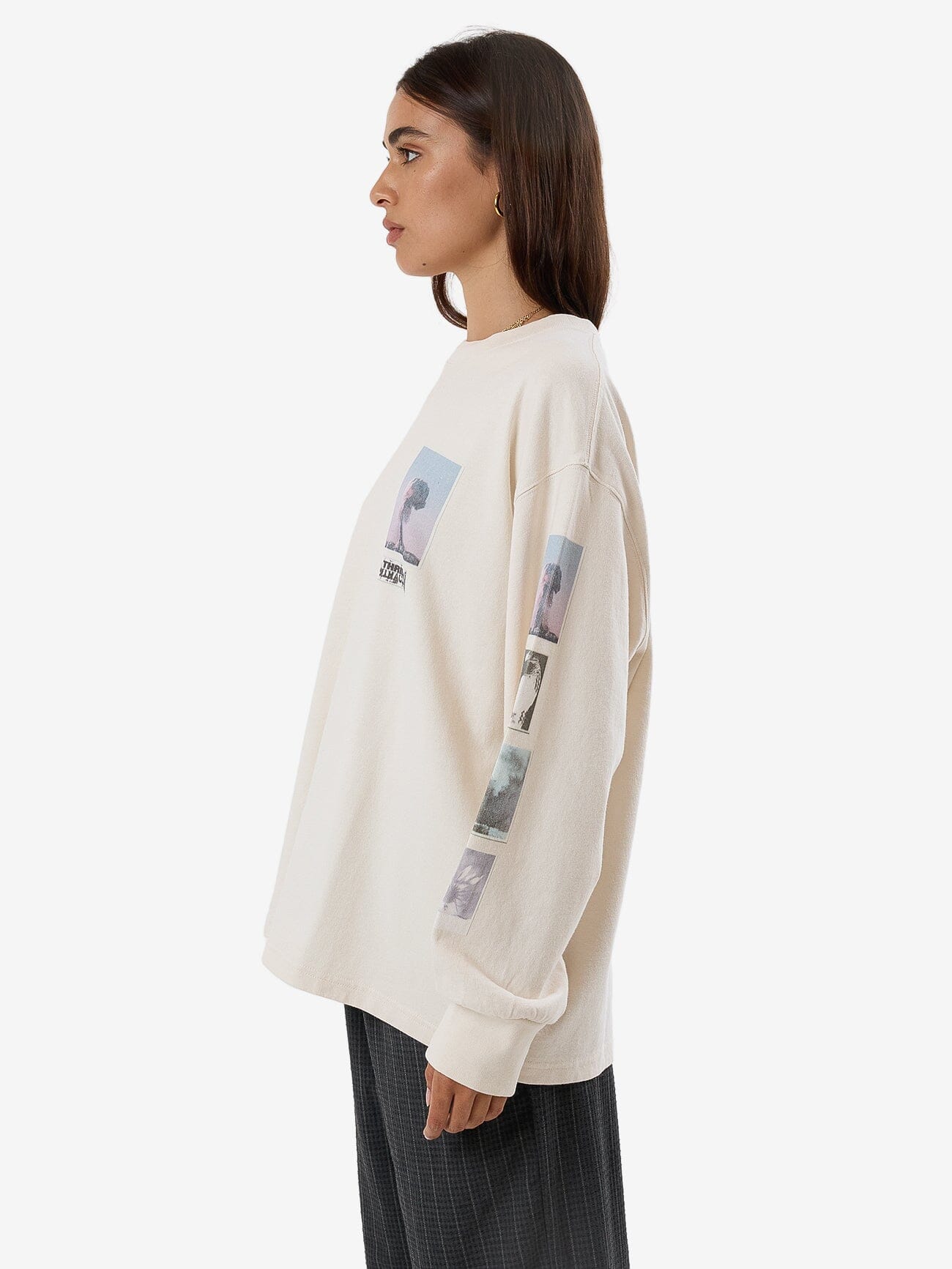 One Way Or Another Long Sleeve Oversized Tee - Heritage White 4