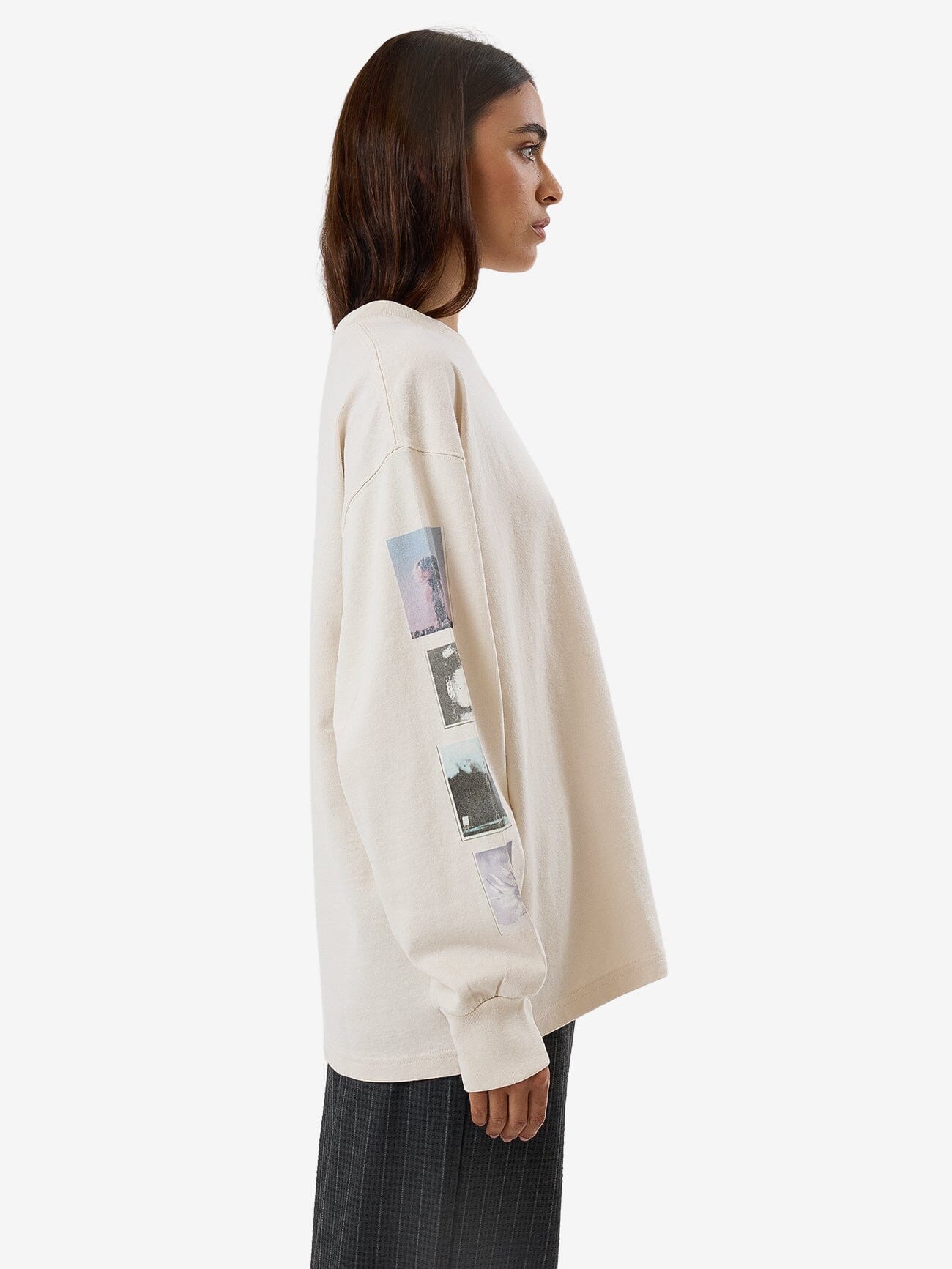 One Way Or Another Long Sleeve Oversized Tee - Heritage White 4