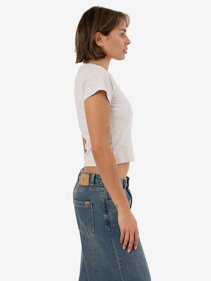 Thrills Workwear Embro Mini Tee - White Marle