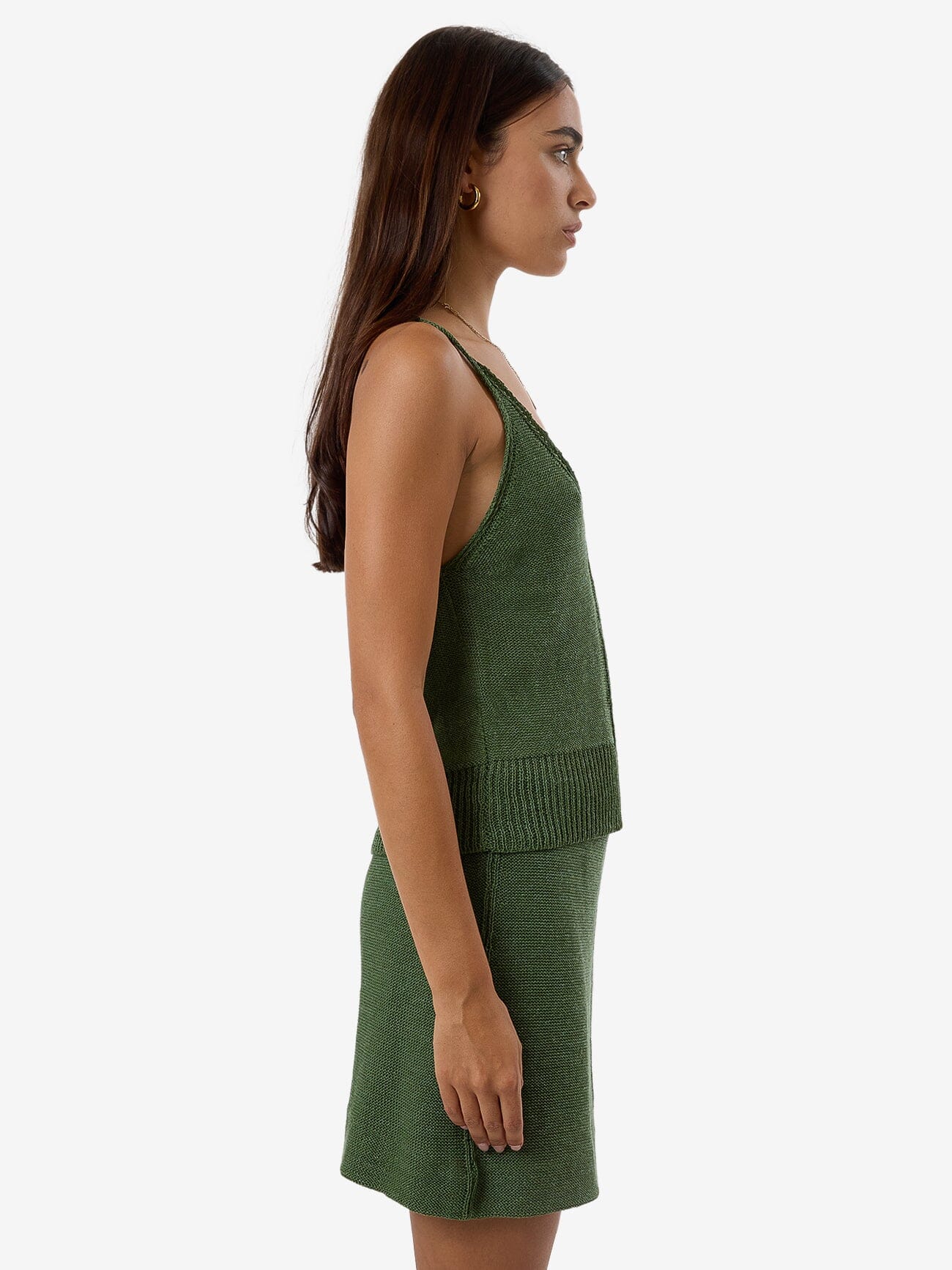 Jagger Knit Tank - Elm Green 4