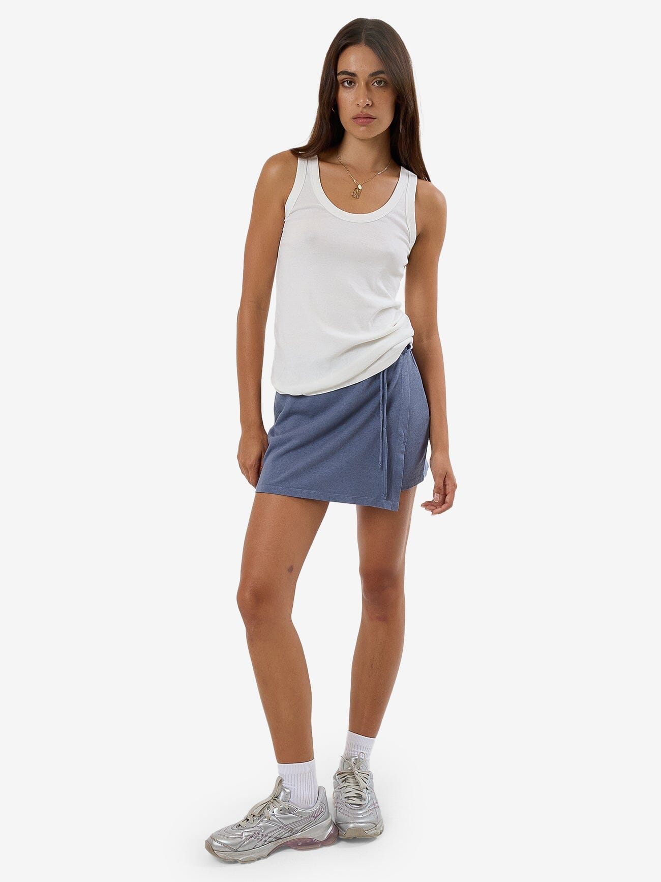 Hemp Wrap Mini Skirt - Folkstone Grey 4