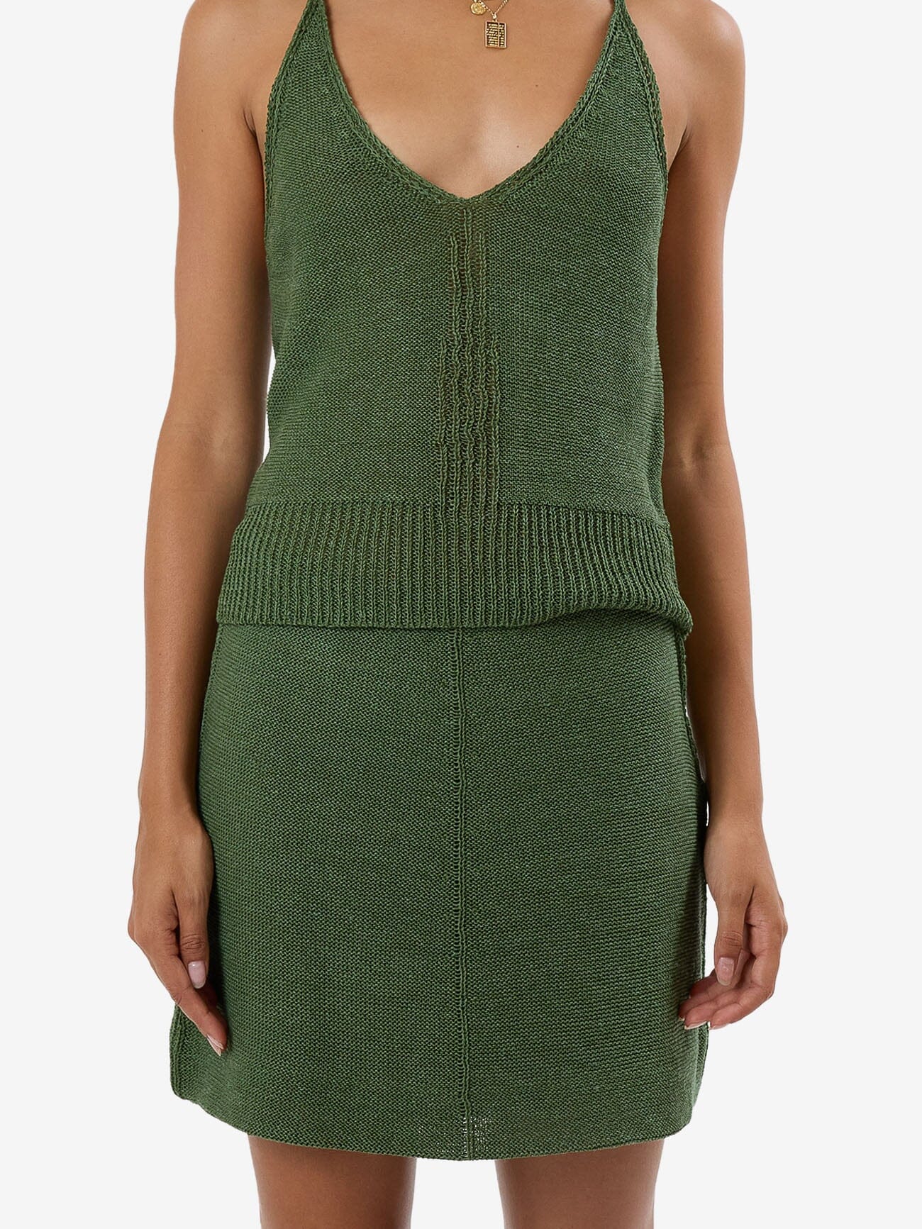 Jagger Knit Skirt - Elm Green 4