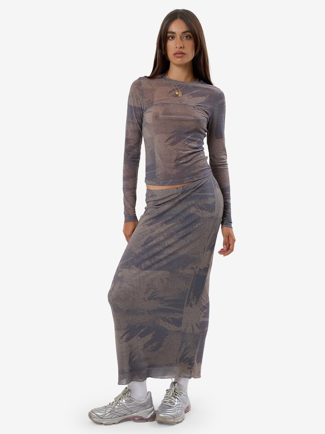 In Formation Mesh Skirt - Graphite 4