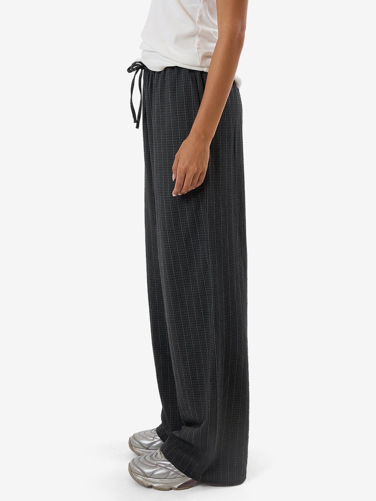 Colby Drawstring Pant - Charcoal Pinstripe 4