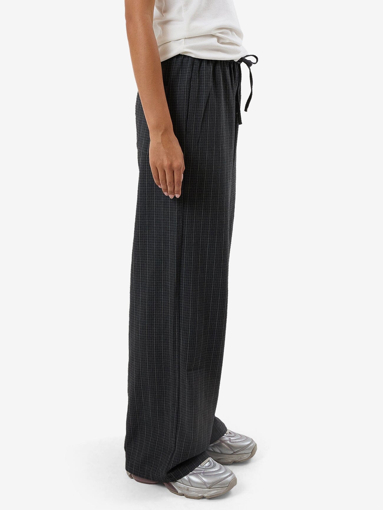 Colby Drawstring Pant - Charcoal Pinstripe 4