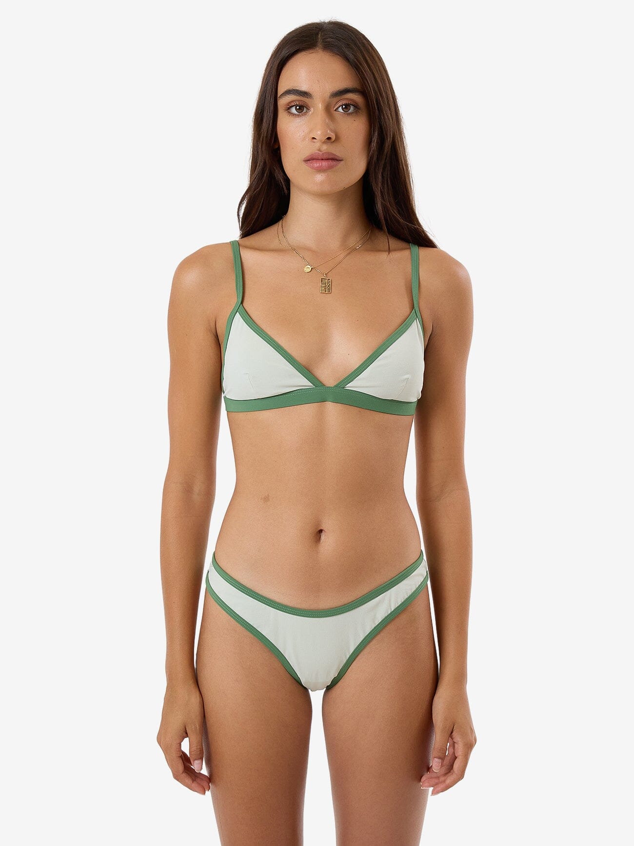 Jade Fixed Triangle Bikini Top - Celadon Tint 4