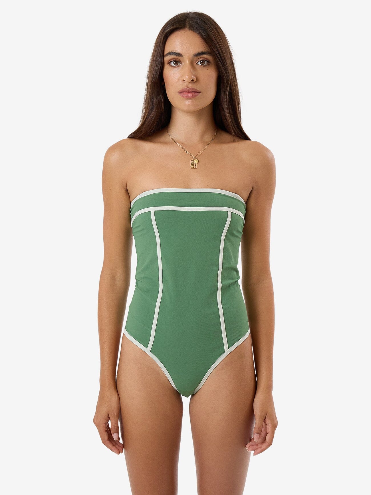 Jade Strapless One Piece - Elm Green 4