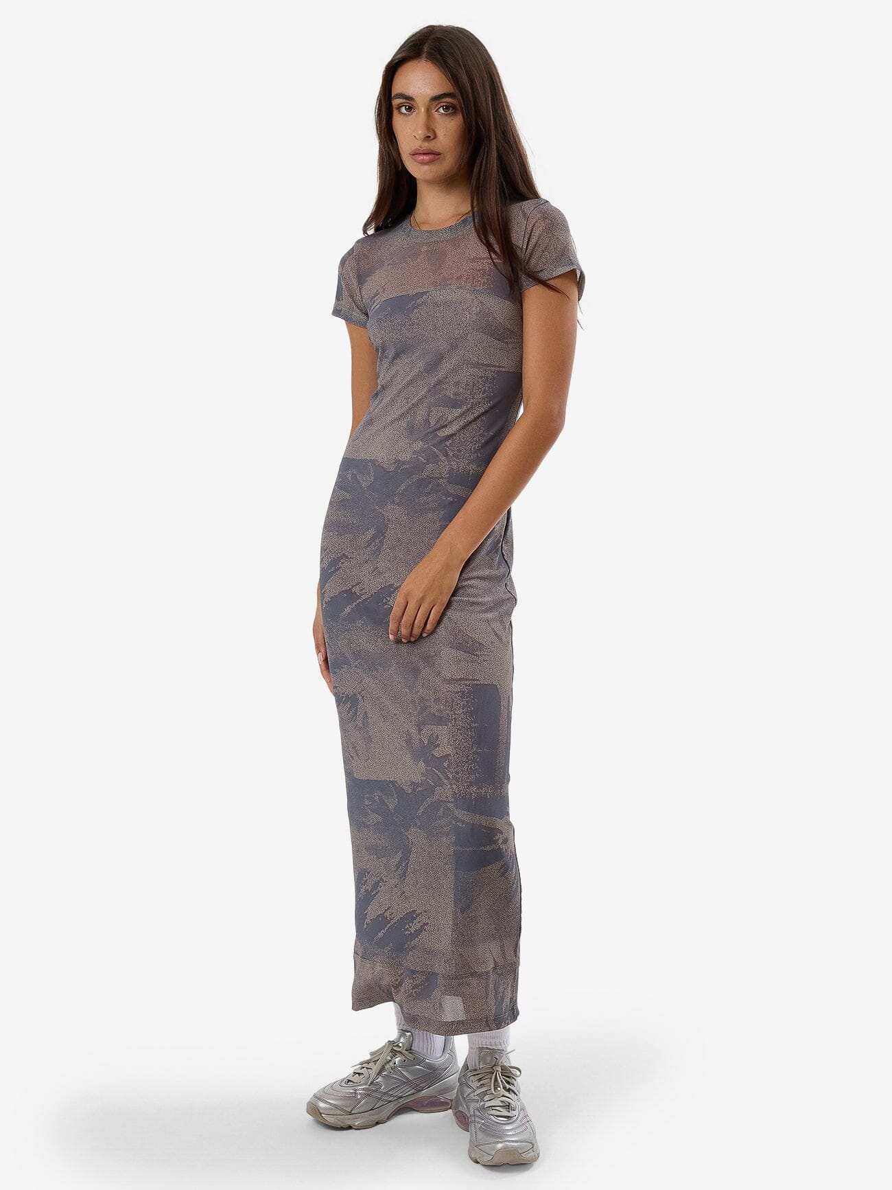 In Formation Mesh Dress - Graphite 4