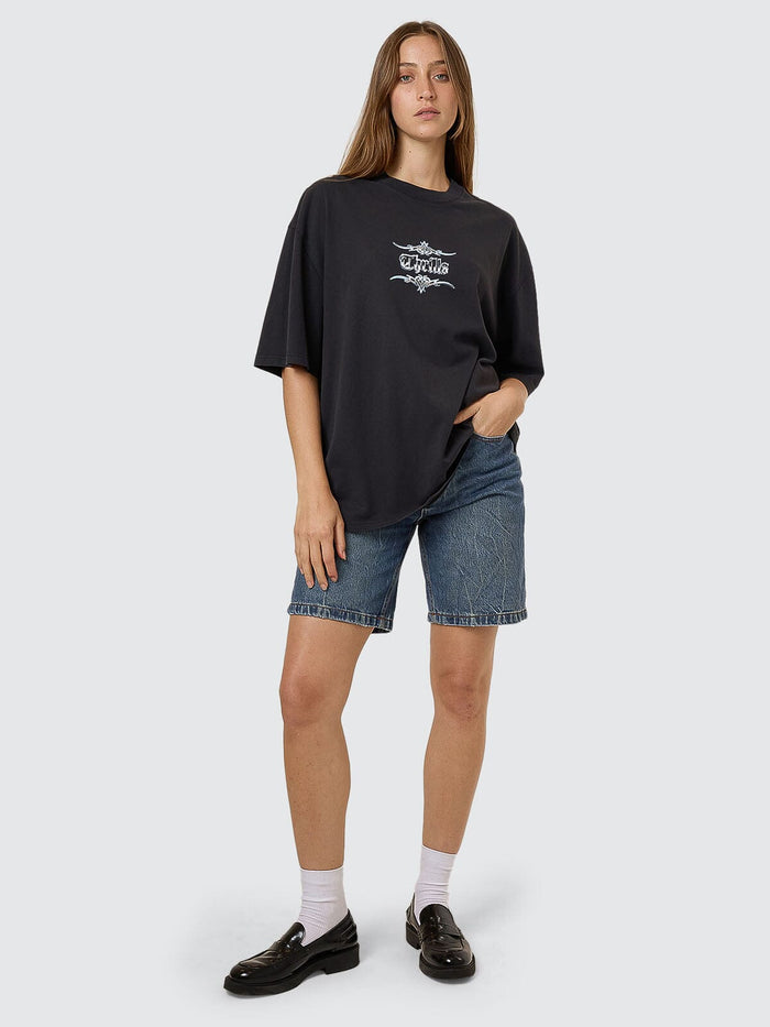 Metal And Mayhem Oversized Tee - Washed Black 4