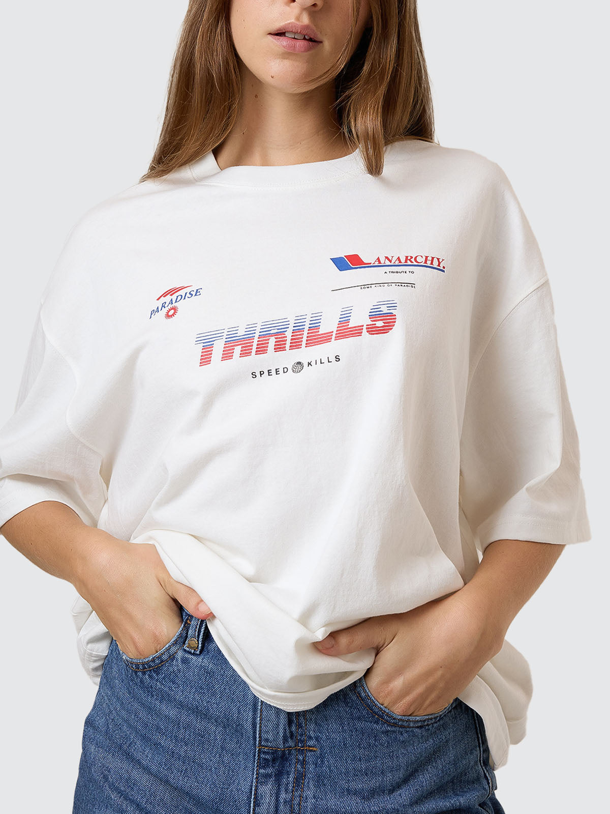Anarchy In Paradise Oversized Tee - Dirty White 4