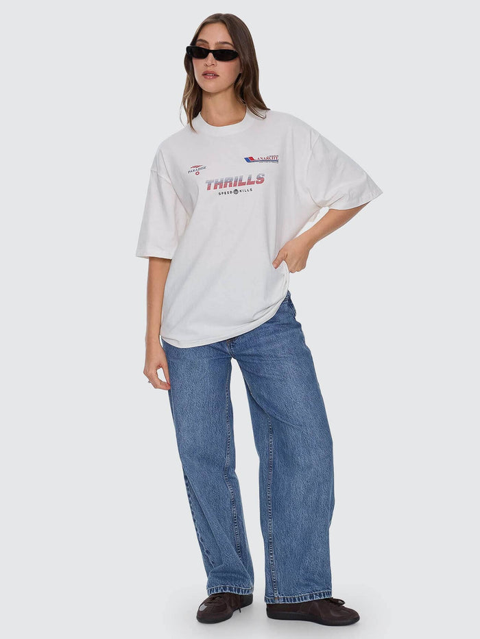 Anarchy In Paradise Oversized Tee - Dirty White