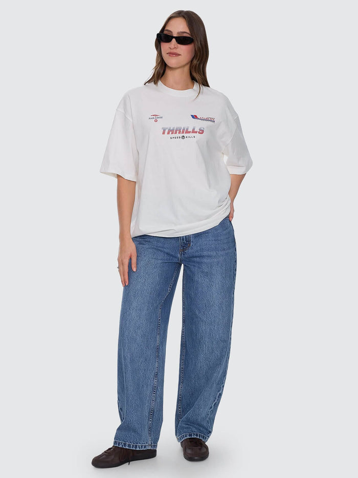 Anarchy In Paradise Oversized Tee - Dirty White